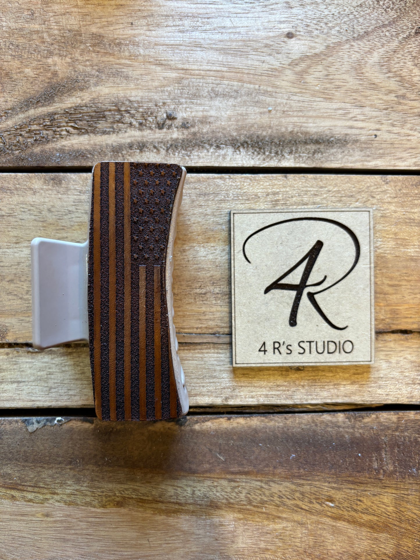 Large Hair Clips -Leather