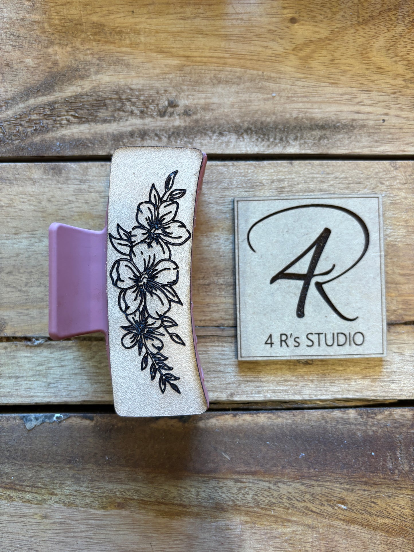 Large Hair Clips -Leather
