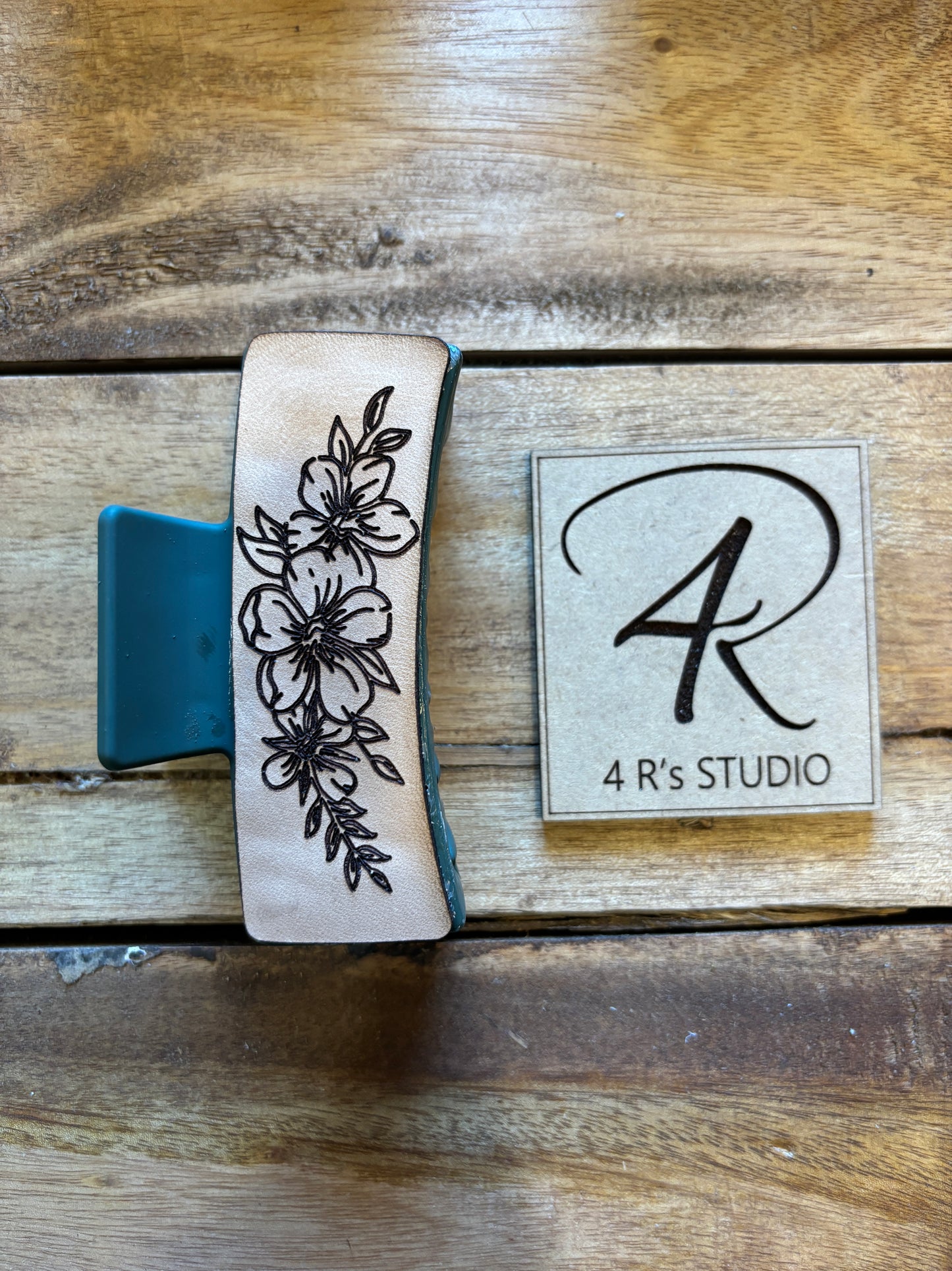 Large Hair Clips -Leather