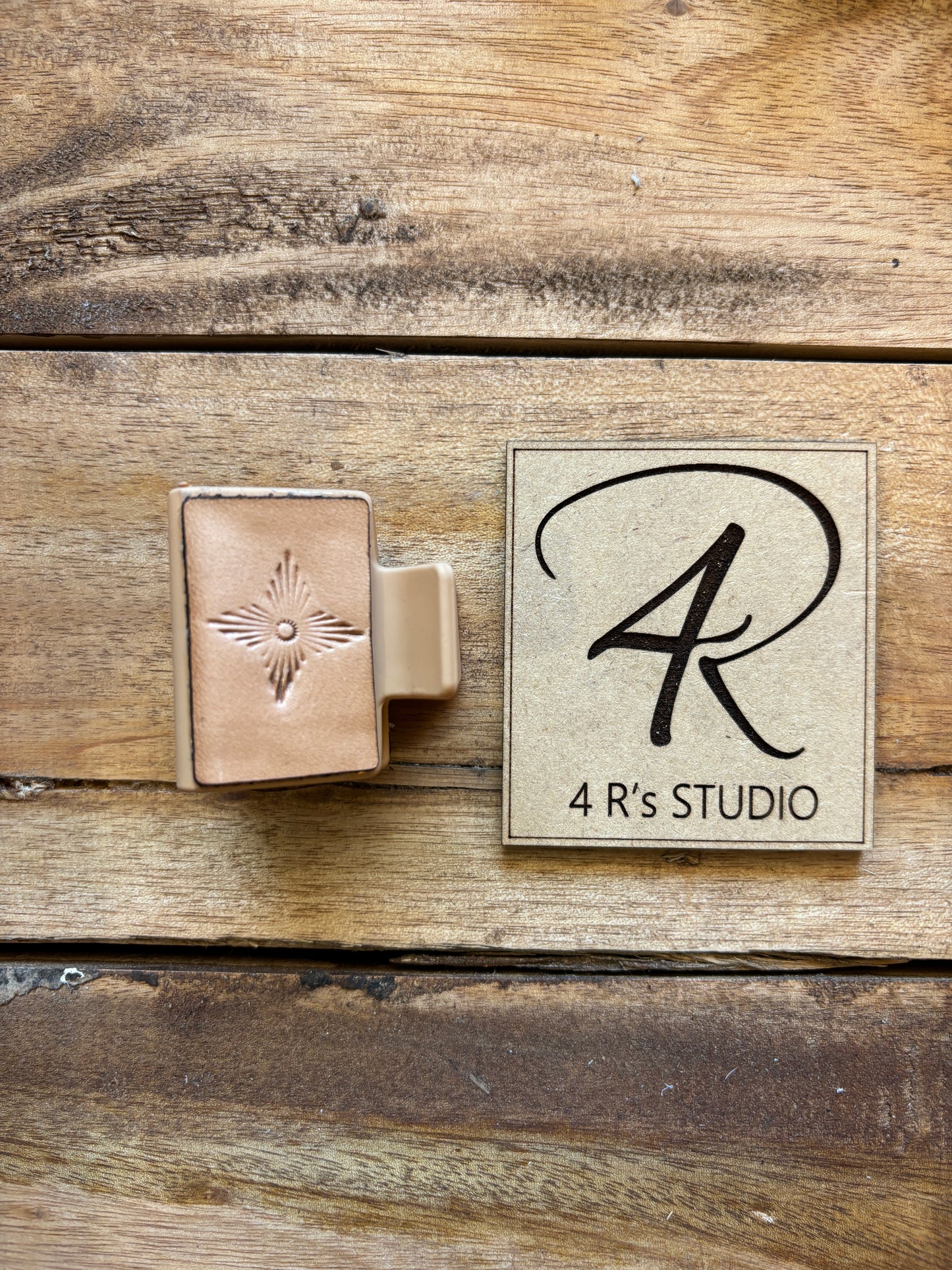 Small Hair Clips - Leather
