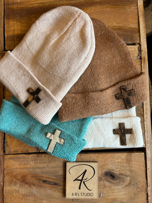 Toddler Beanie - Cowhide Cross