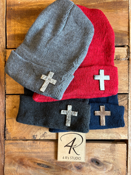 Toddler Beanie - Cowhide Cross