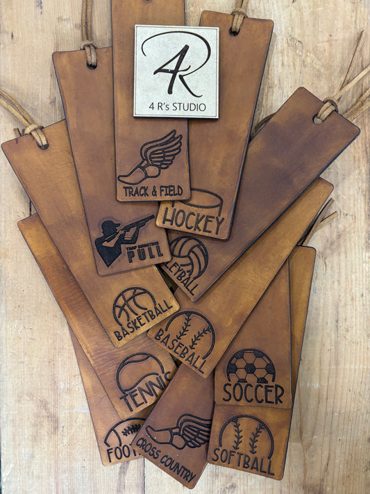 Leather Bookmarks - Sports