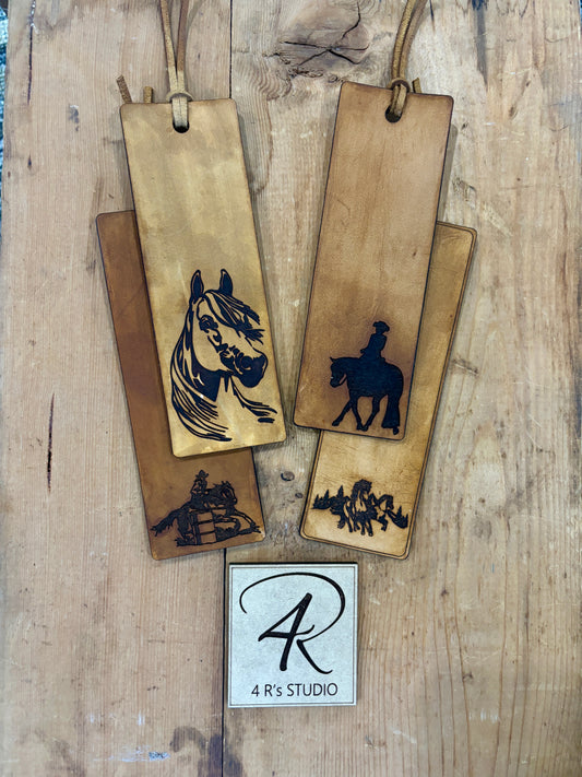 Leather Bookmarks - Horses