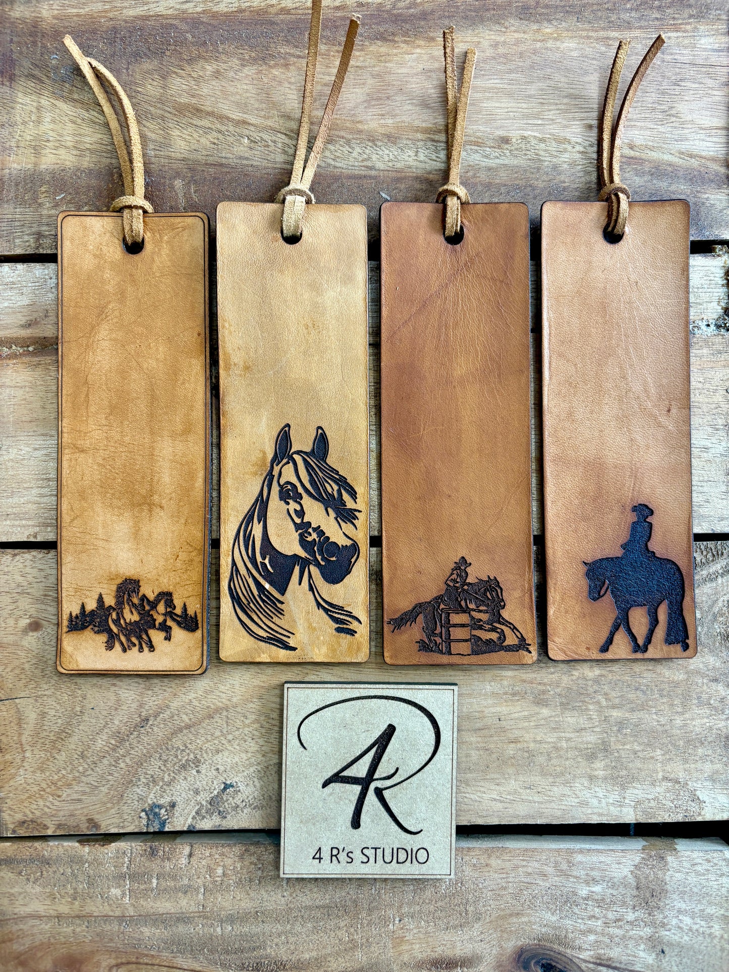 Leather Bookmarks - Horses