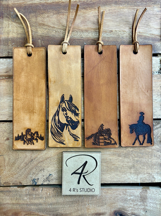 Leather Bookmarks - Horses
