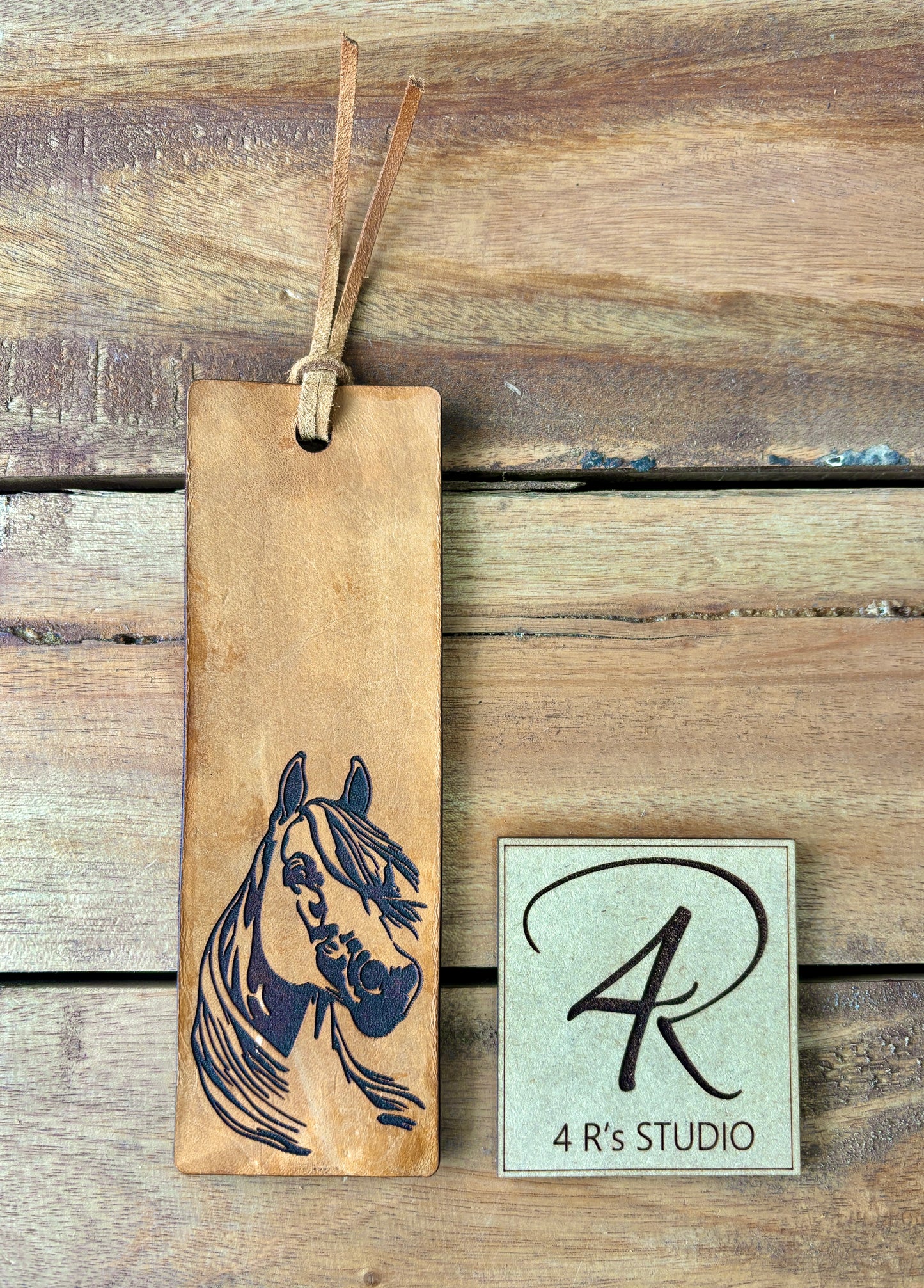 Leather Bookmarks - Horses