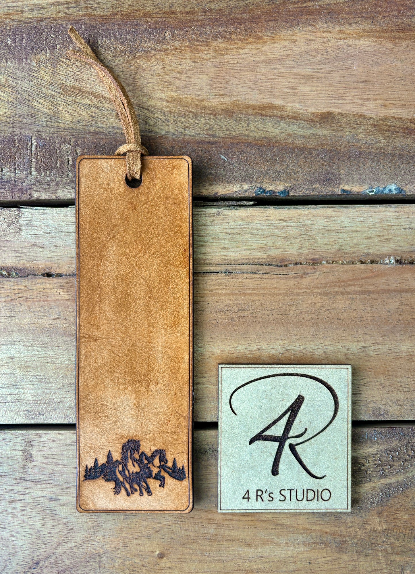 Leather Bookmarks - Horses