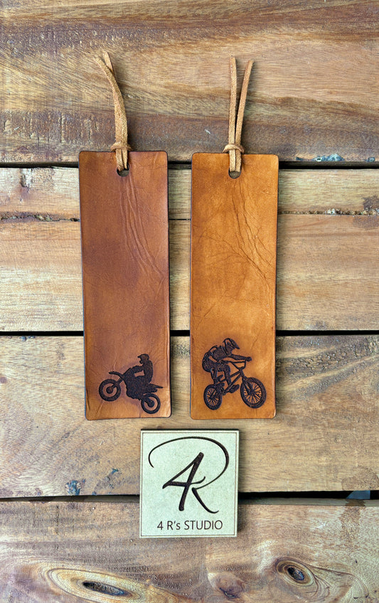 Leather Bookmarks - Bikes