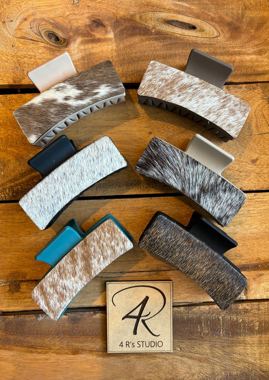 Large Hair Clips - Cowhide
