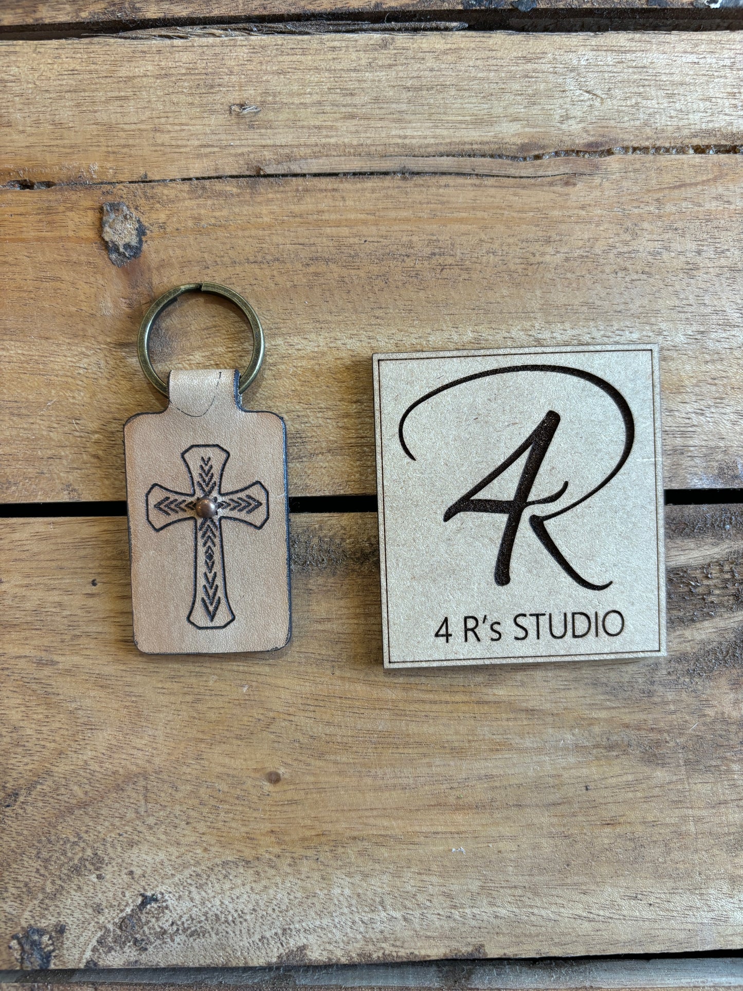 Leather cross Keychains