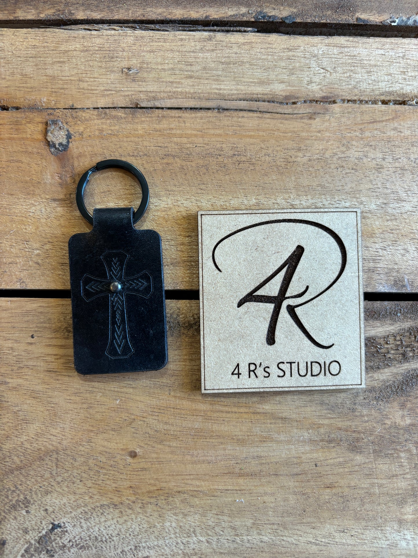 Leather cross Keychains