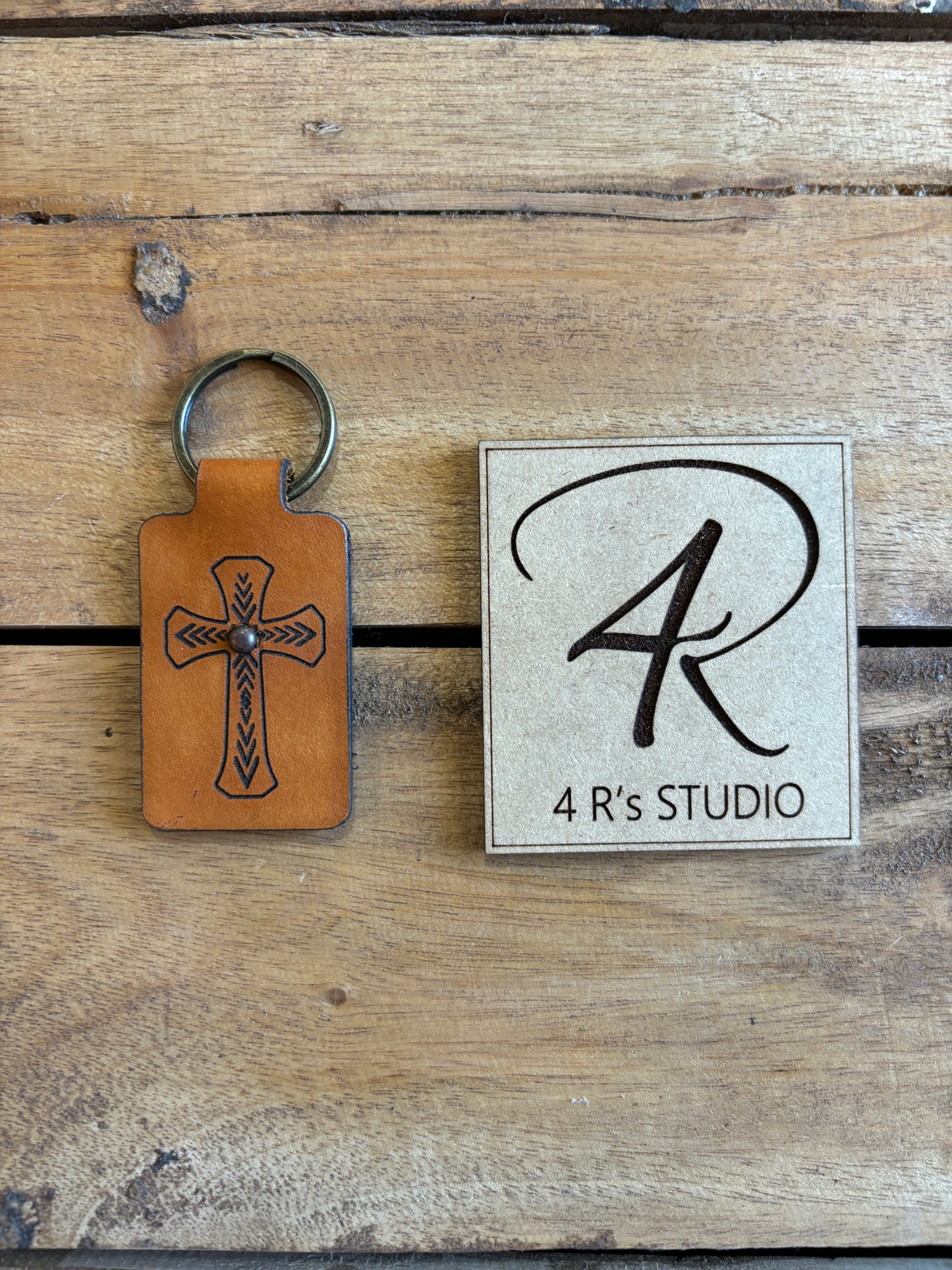 Leather cross Keychains