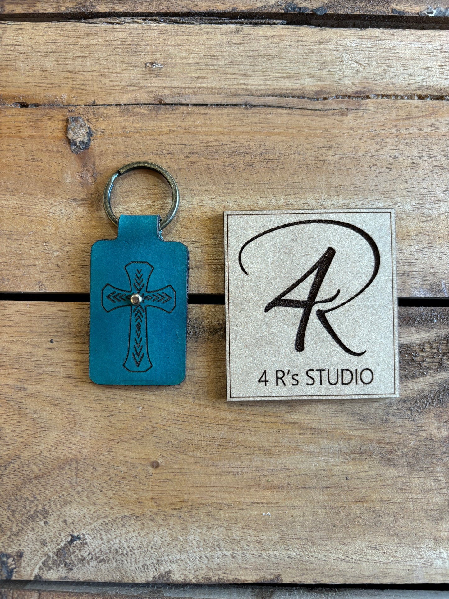 Leather cross Keychains