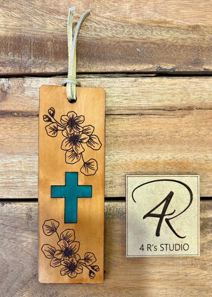 Leather Bookmarks - Flowers