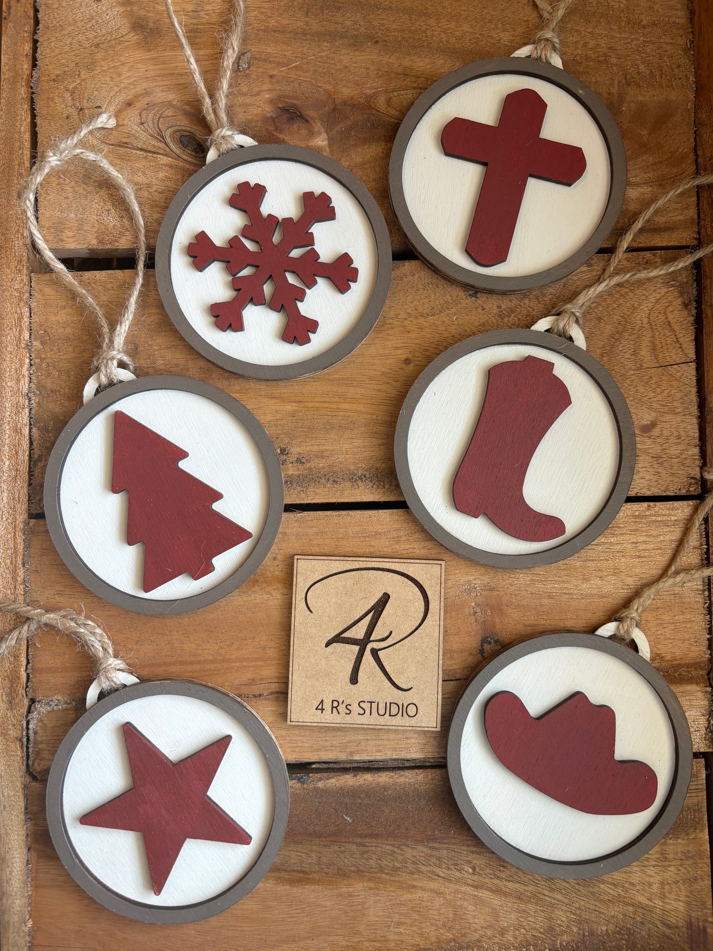 Ornaments - Red Wood Western Inspired