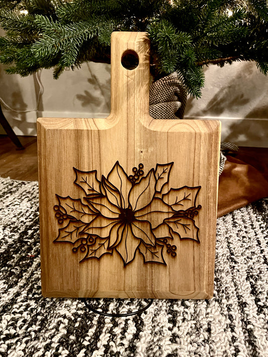 Wood Sign - Poinsettia