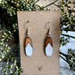 Earrings - Chestnut/Natural/painted bottom Drop Leather Earrings