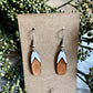 Earrings - Chestnut/Natural/painted top Drop Leather Earrings
