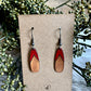Earrings - Chestnut/Natural/painted top Drop Leather Earrings