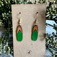 Earrings - Chestnut/Natural/painted bottom Drop Leather Earrings
