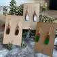 Earrings - Chestnut/Natural/painted bottom Drop Leather Earrings