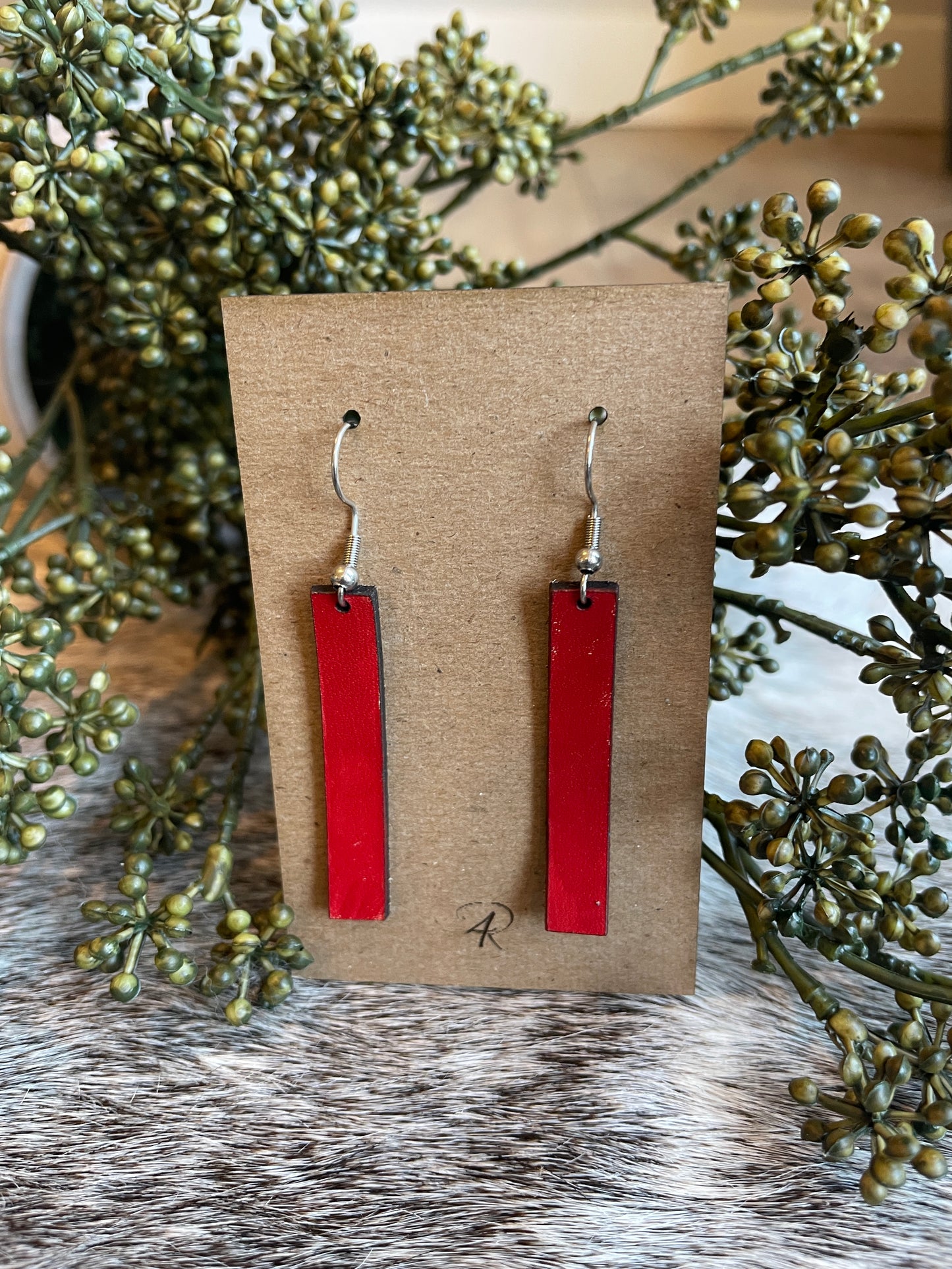 Earrings - Straight Leather