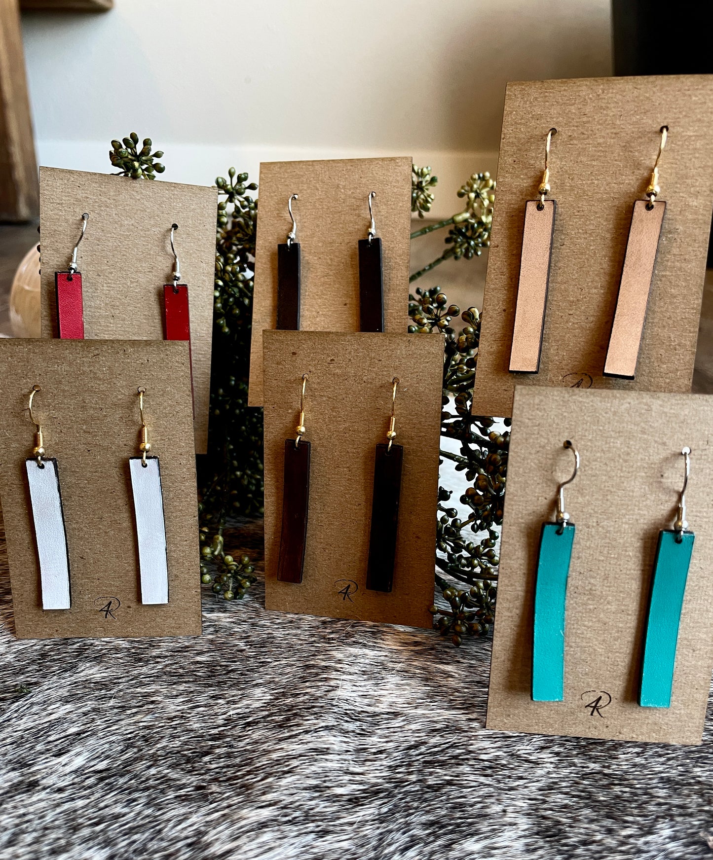 Earrings - Straight Leather