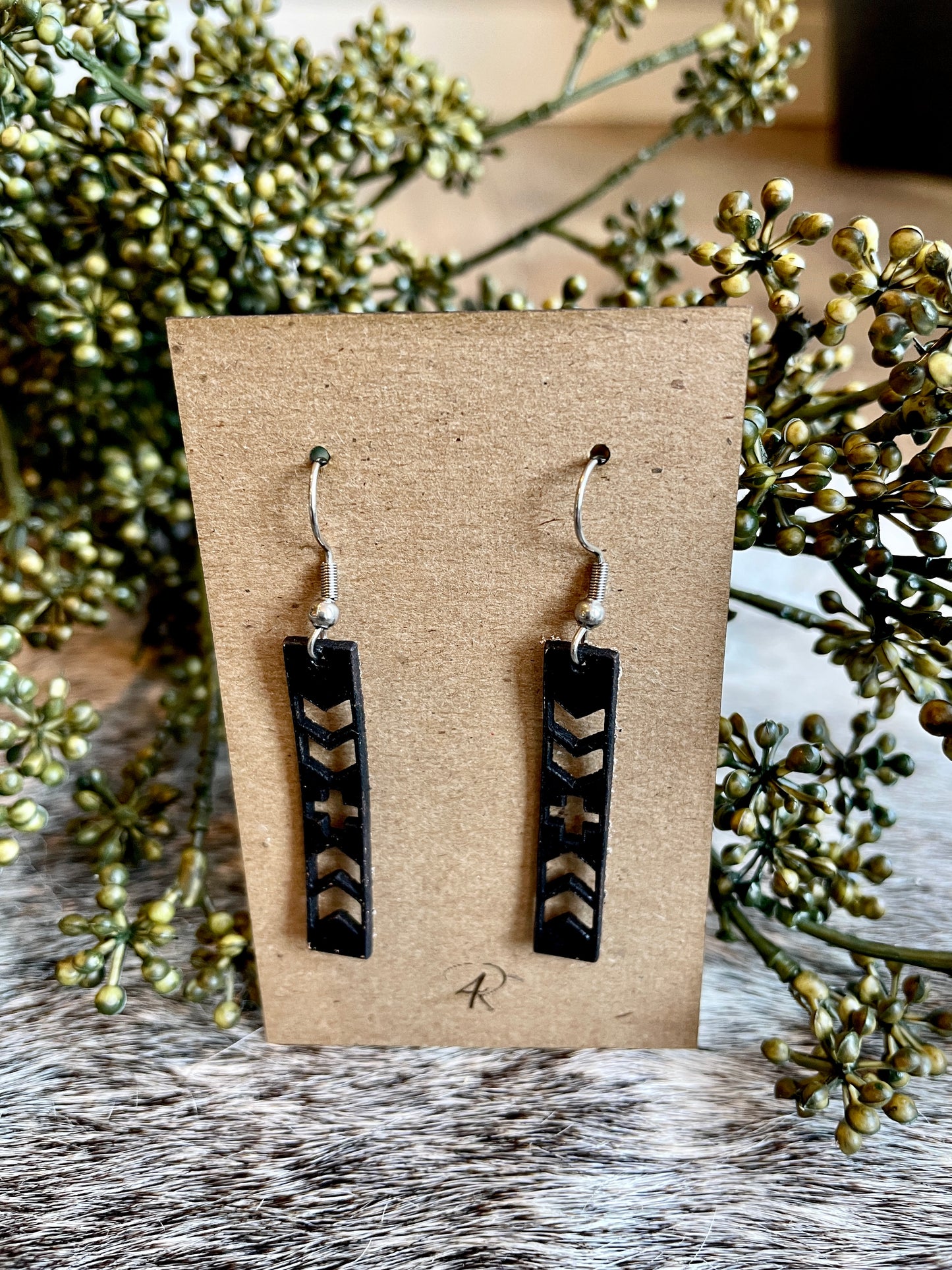 Earrings - Straight Aztec Leather earrings