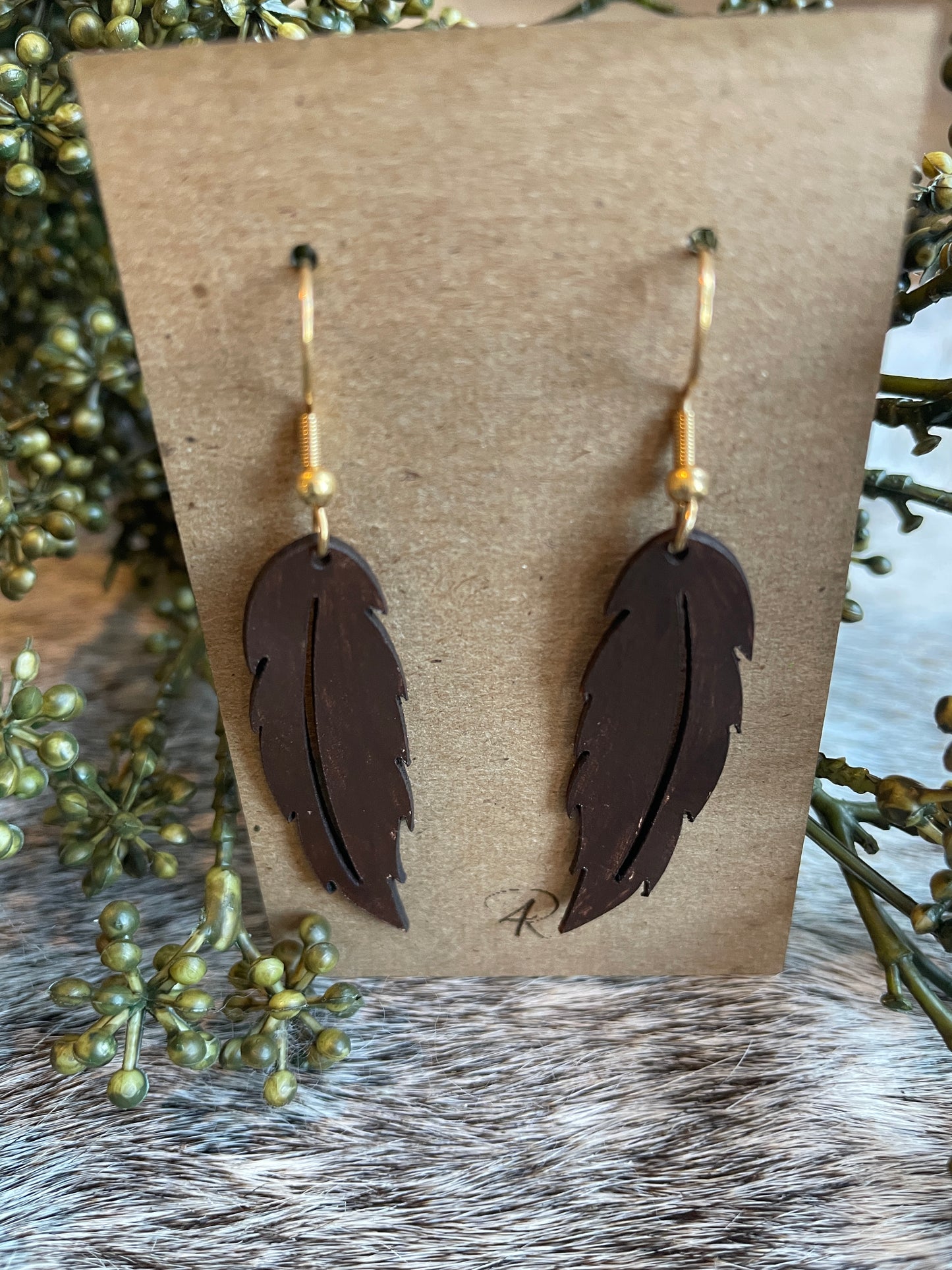 Earrings - Painted Feathered Earrings