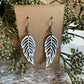 Earrings - Painted White Feathered Leather Earrings