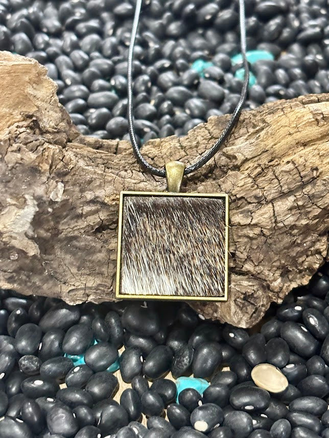 4R's Cowhide Necklace - Bronze