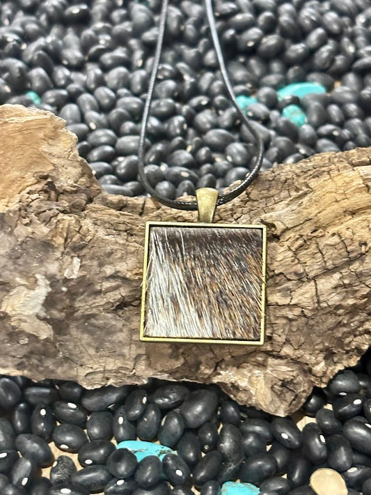 4R's Cowhide Necklace - Bronze