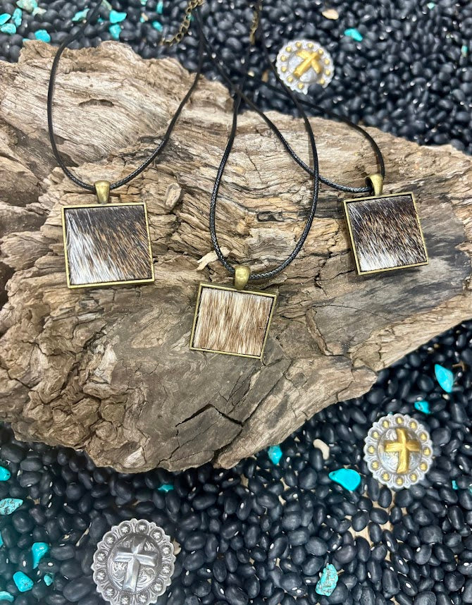 4R's Cowhide Necklace - Bronze