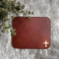 Mouse Pads - Natural Leather Cross