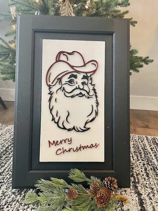 Wood Sign - Merry Christmas Santa