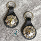 Black Cowhide with Silver/Gold Concho Keychains