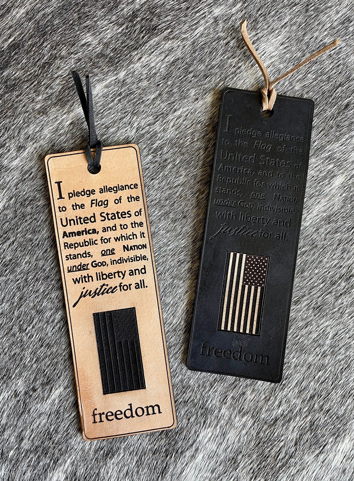 Leather Bookmarks - Pledge Of Allegiance