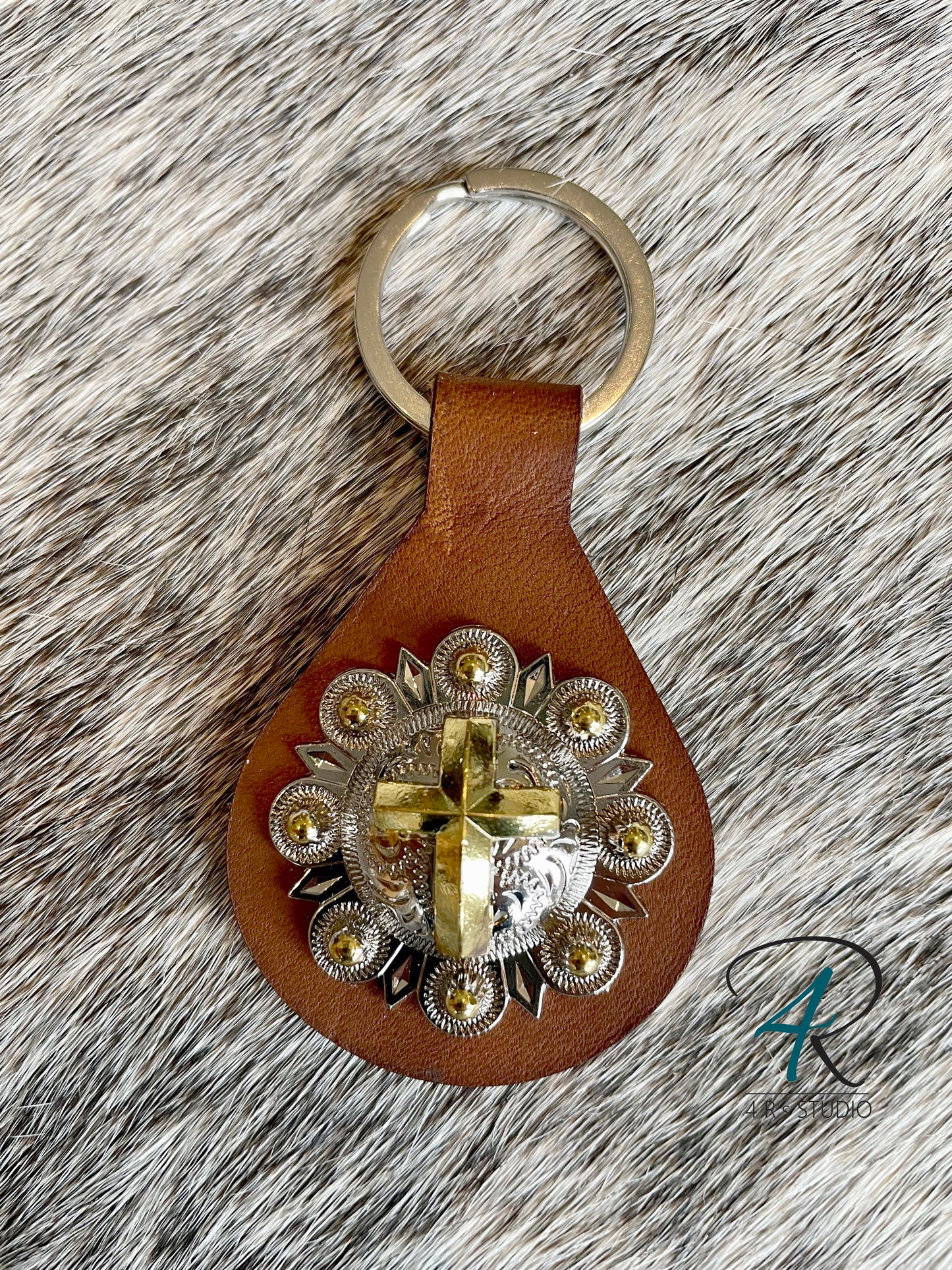 Leather Concho Keychains