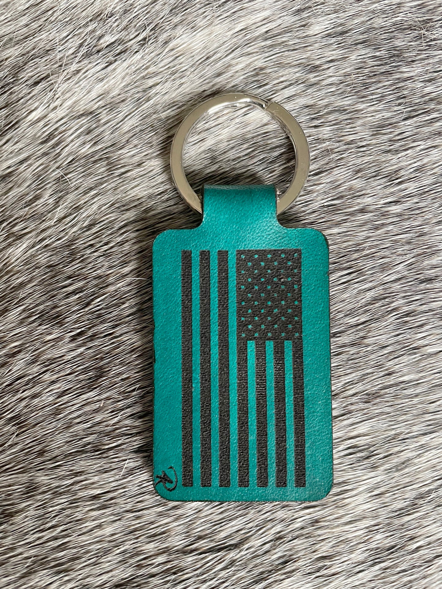 Leather Flag Keychains