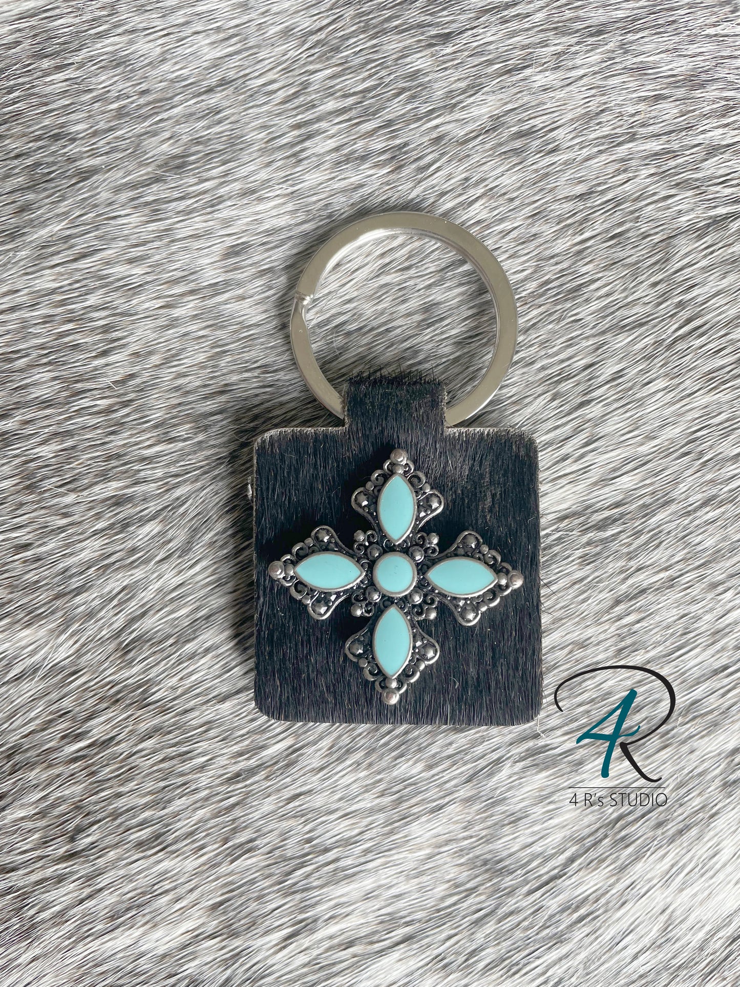 Turquoise Cross Keychains