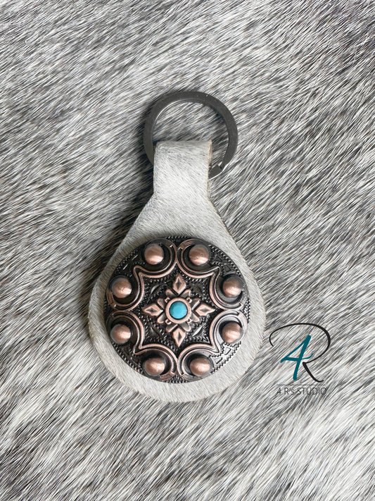 Antique Copper Concho Keychains