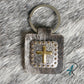 Square Silver Concho Keychains