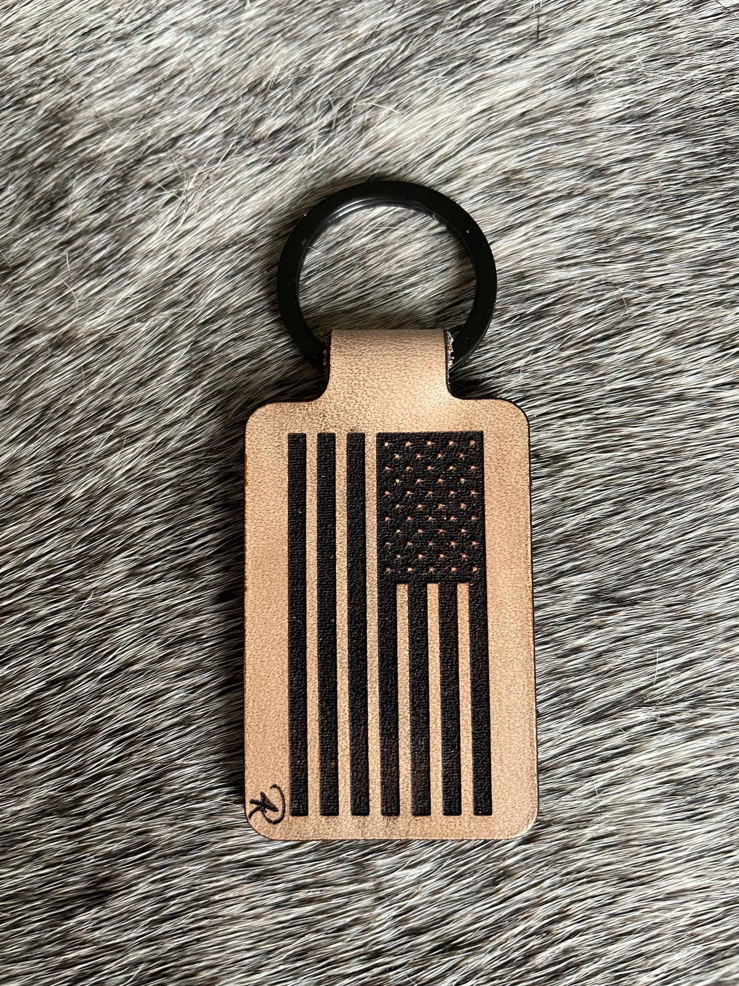 Leather Flag Keychains