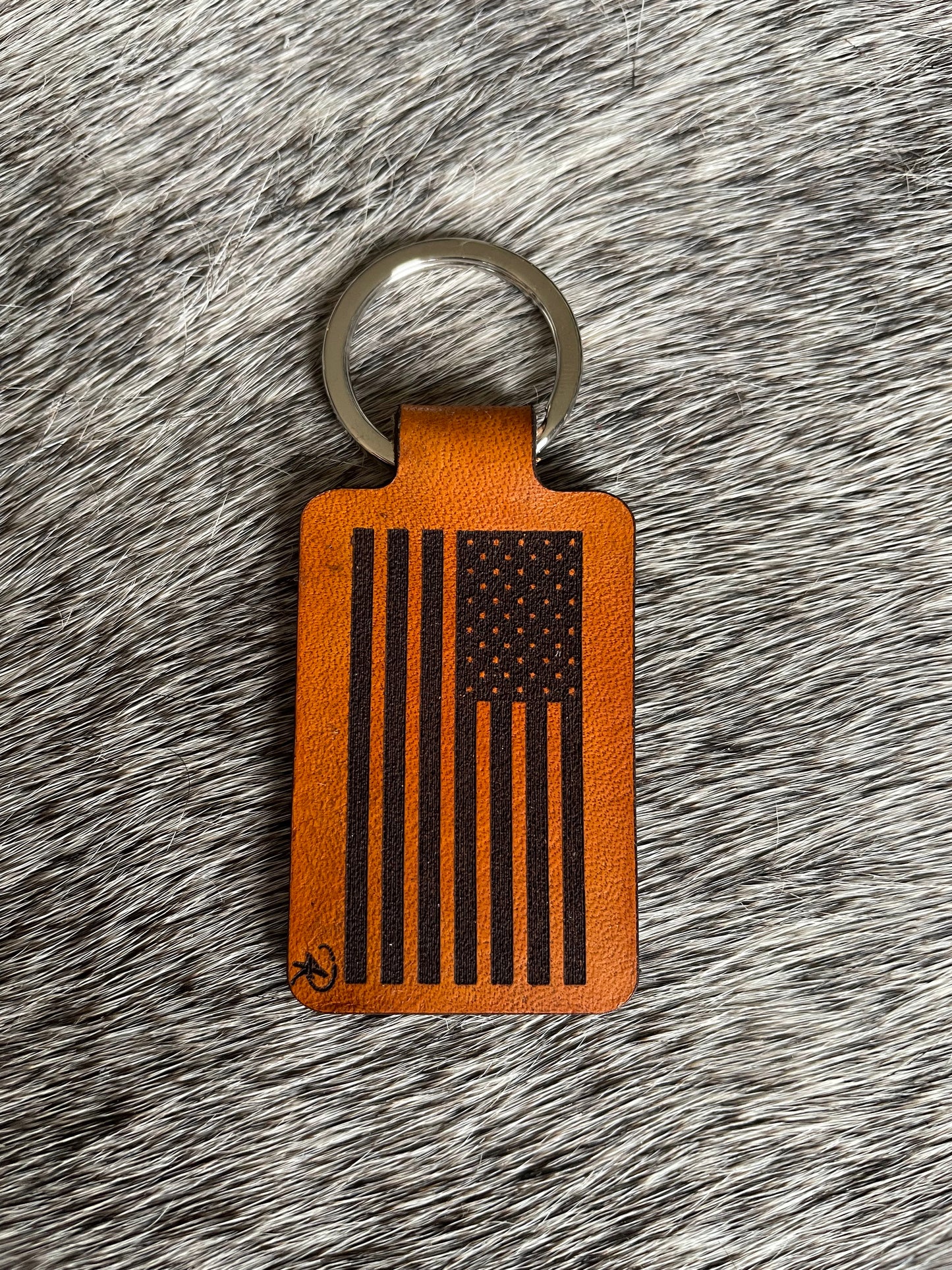 Leather Flag Keychains