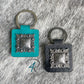 Gunmetal Square Concho Keychains
