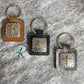Square Silver Concho Keychains