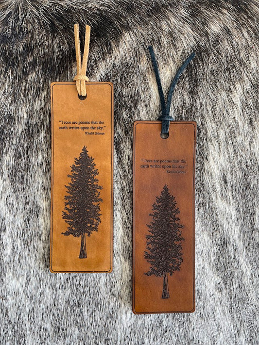 Leather Bookmarks - Trees Are Poems