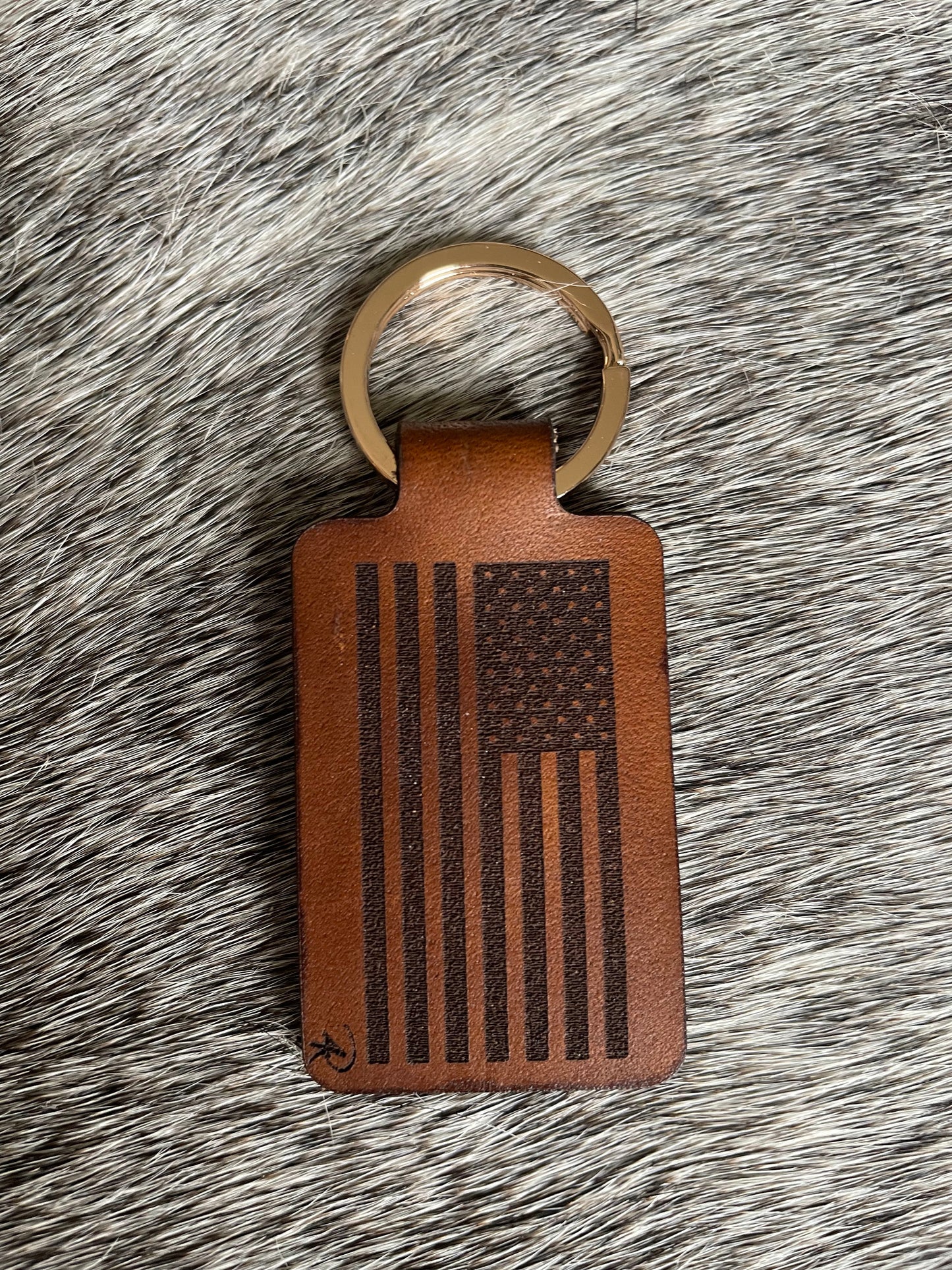 Leather Flag Keychains